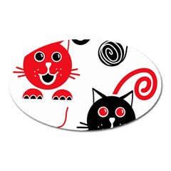 Cat Little Ball Animal Oval Magnet