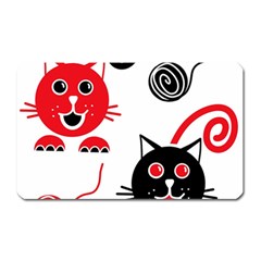 Cat Little Ball Animal Magnet (rectangular)