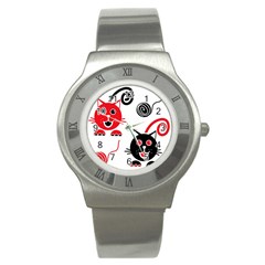 Cat Little Ball Animal Stainless Steel Watch