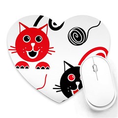 Cat Little Ball Animal Heart Mousepad by Maspions