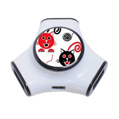 Cat Little Ball Animal 3-port Usb Hub