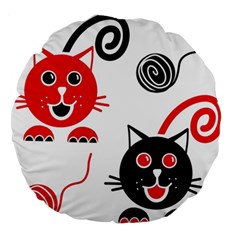 Cat Little Ball Animal Large 18  Premium Round Cushions by Maspions