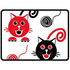 Cat Little Ball Animal Two Sides Fleece Blanket (large) by Maspions