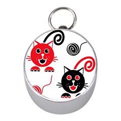 Cat Little Ball Animal Mini Silver Compasses