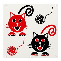 Cat Little Ball Animal Banner And Sign 4  X 4 