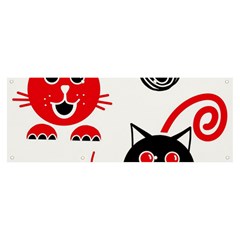 Cat Little Ball Animal Banner And Sign 8  X 3  by Maspions