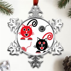 Cat Little Ball Animal Metal Small Snowflake Ornament