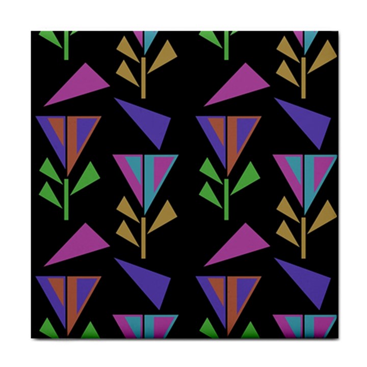 Abstract Pattern Flora Flower Tile Coaster