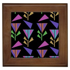 Abstract Pattern Flora Flower Framed Tile by Maspions