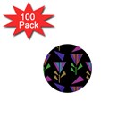 Abstract Pattern Flora Flower 1  Mini Buttons (100 pack)  Front