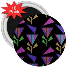 Abstract Pattern Flora Flower 3  Magnets (10 Pack) 