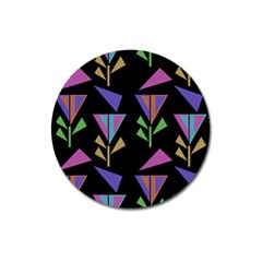 Abstract Pattern Flora Flower Magnet 3  (round)