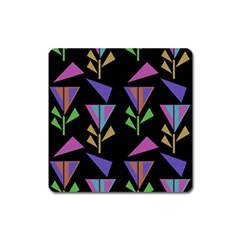 Abstract Pattern Flora Flower Square Magnet