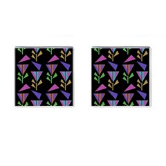 Abstract Pattern Flora Flower Cufflinks (square)