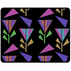 Abstract Pattern Flora Flower Fleece Blanket (medium)