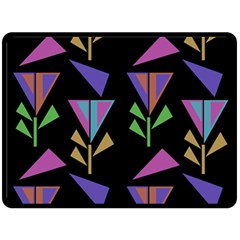 Abstract Pattern Flora Flower Two Sides Fleece Blanket (large)