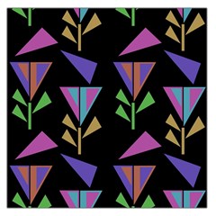 Abstract Pattern Flora Flower Square Satin Scarf (36  X 36 )