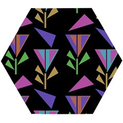 Abstract Pattern Flora Flower Wooden Puzzle Hexagon