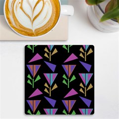 Abstract Pattern Flora Flower Uv Print Square Tile Coaster 