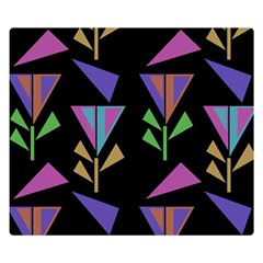 Abstract Pattern Flora Flower Premium Plush Fleece Blanket (small)