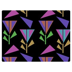 Abstract Pattern Flora Flower Two Sides Premium Plush Fleece Blanket (baby Size)