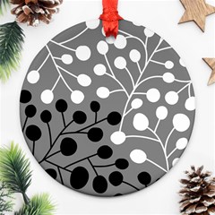 Abstract Nature Black White Ornament (round)