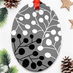 Abstract Nature Black White Ornament (oval)