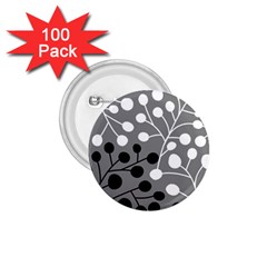 Abstract Nature Black White 1 75  Buttons (100 Pack) 