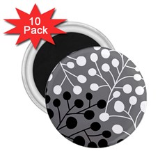 Abstract Nature Black White 2 25  Magnets (10 Pack) 