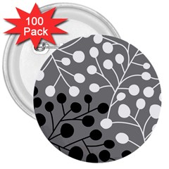 Abstract Nature Black White 3  Buttons (100 Pack) 