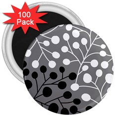 Abstract Nature Black White 3  Magnets (100 Pack)