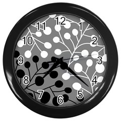 Abstract Nature Black White Wall Clock (black) by Maspions