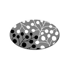 Abstract Nature Black White Sticker (oval)