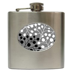 Abstract Nature Black White Hip Flask (6 Oz)