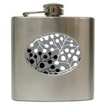 Abstract Nature Black White Hip Flask (6 oz) Front