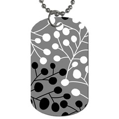 Abstract Nature Black White Dog Tag (two Sides)