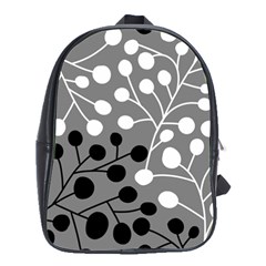 Abstract Nature Black White School Bag (large)