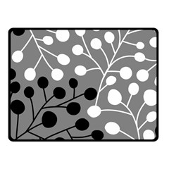 Abstract Nature Black White Fleece Blanket (small)