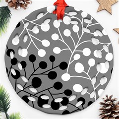 Abstract Nature Black White Ornament (round Filigree)