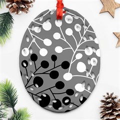 Abstract Nature Black White Ornament (oval Filigree)