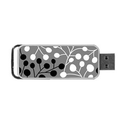 Abstract Nature Black White Portable Usb Flash (one Side)