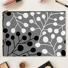 Abstract Nature Black White Cosmetic Bag (xxxl)