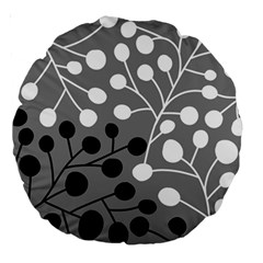 Abstract Nature Black White Large 18  Premium Round Cushions