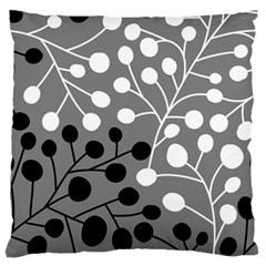 Abstract Nature Black White Standard Premium Plush Fleece Cushion Case (one Side)