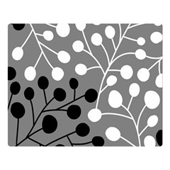 Abstract Nature Black White Two Sides Premium Plush Fleece Blanket (large)