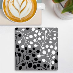 Abstract Nature Black White Uv Print Square Tile Coaster  by Maspions