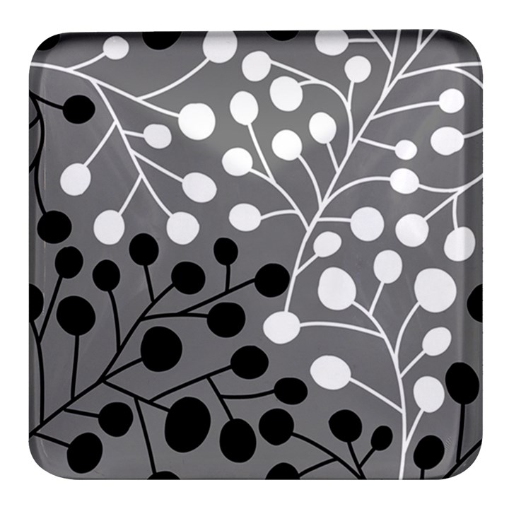 Abstract Nature Black White Square Glass Fridge Magnet (4 pack)