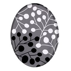 Abstract Nature Black White Oval Glass Fridge Magnet (4 Pack) by Maspions