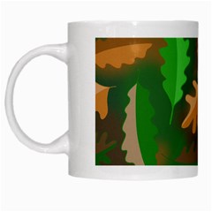 Leaves Foliage Pattern Oak Autumn White Mug