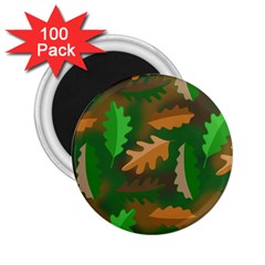 Leaves Foliage Pattern Oak Autumn 2 25  Magnets (100 Pack) 